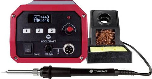 TOOLCRAFT ST-80D Digitale Lötstation 80W in Rot mit Lötspitze und Aluminiumgehäuse - Bild 1