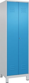 C+P PSA Doppel-Spind Classic PLUS mit 2 Abteilen, Füße, Zylinderschloss, Grau/Blau, H x B x T: 195 x 60 x 50 cm - Bild 1