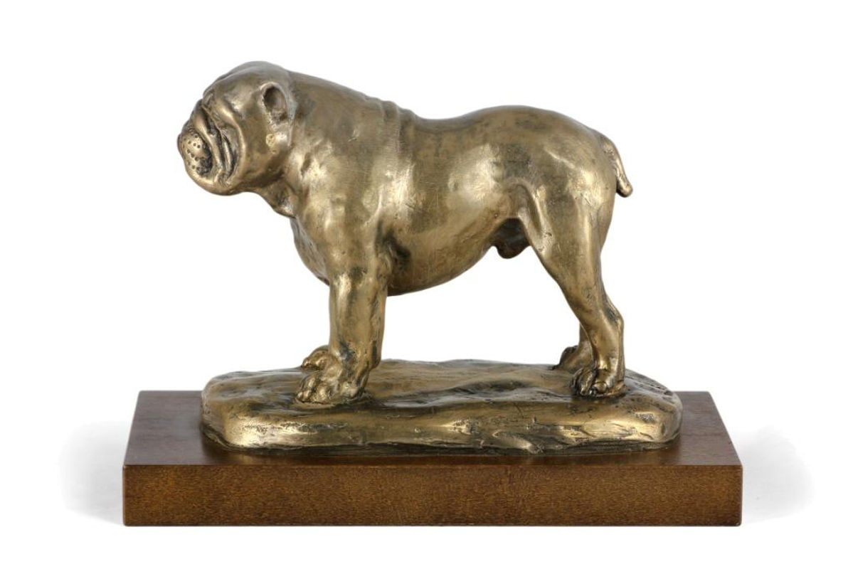 English Bulldog Figur Art-Dog in Braun und Gold als dekorative Hundestatue für dein Büro oder als Trophäe - Bild 4