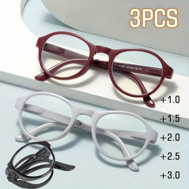 VOPHA Lesebrille, Faltbrille, Vollrand, rund, blaues Licht blockierend - Bild 1