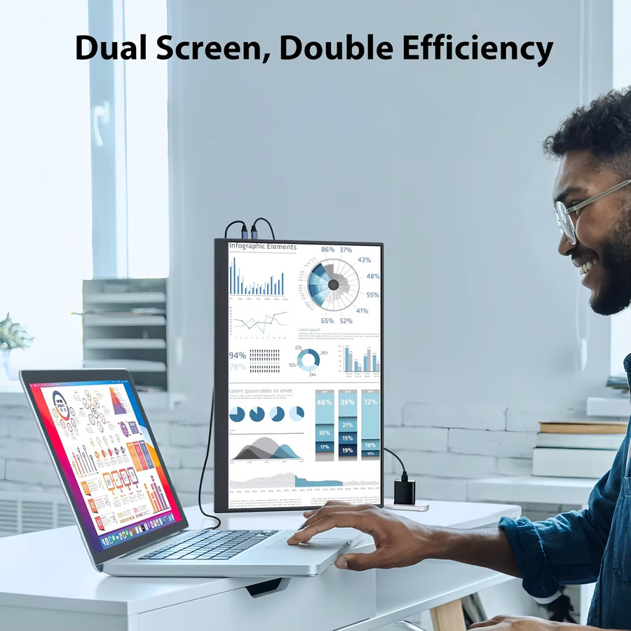 UPERFECT Tragbarer Monitor 16 Zoll 2.5K 240Hz Gaming Display in Schwarz mit USB-C und HDMI für Laptop, PC und Spielkonsolen - Bild 4