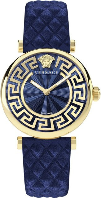 Versace Armbanduhr, Analoguhr, Quarz, Edelstahl, Blau, 35 mm, Damen - Bild 1