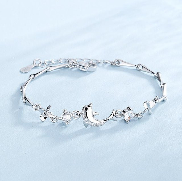 Armband 925 Silber, Delfin, Zirkonia, Damen - Bild 1