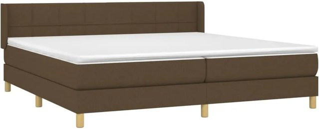 vidaXL Boxspringbett Hybrid mit Matratze und Kopfteil Dunkelbraun B/T/H: 203 x 203 x 78 cm - Bild 1