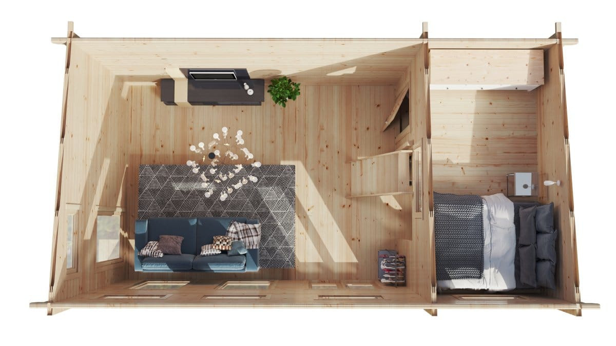 Gartenhaus Schweden mit Schlafboden aus hochwertigem Holz, B/T: 7 x 4 m - Bild 2