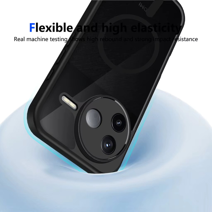 Magnetische schlanke Handyhülle für POCO F8 F7 Ultra X7 Pro 5G X6 C61 M6 Pro 4G in Schwarz, matte Anti-Scratch Rüstung mit stoßfestem Schutz - Bild 4