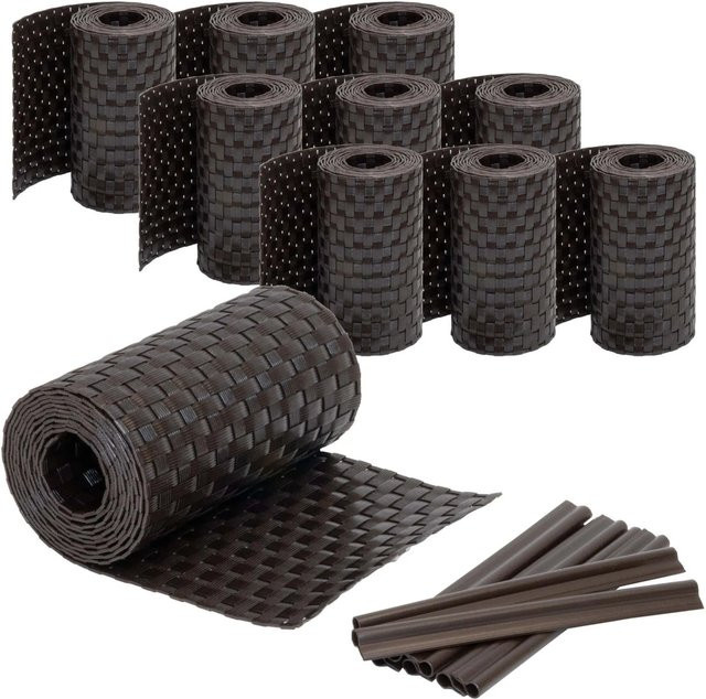 Jardinion Sichtschutzstreifen Dunkelbraun inkl. Clips, 10 Stück, Breite: 19 cm, Länge: 250 cm, Dicke: 1,9 mm - Bild 1