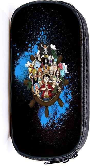 Lynnette One Piece Ruffy Federmäppchen für Mädchen und Jungen, schwarzes Schreibwaren-Etui aus Polyester - Bild 1