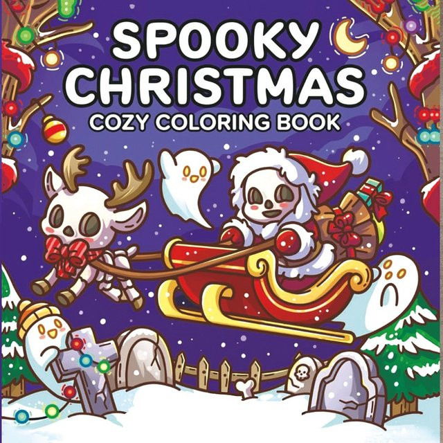 Weihnachts-Malbuch für Erwachsene in Multicolor mit süßen und gruseligen Motiven - Bild 1