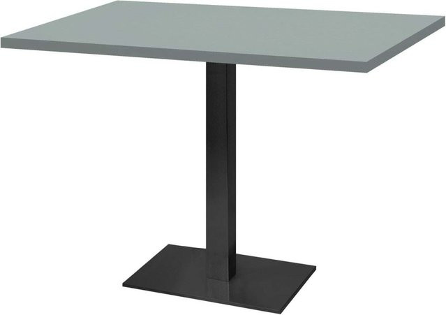 RestooTab Tisch Milan rechteckig in Grau mit Holzdekor und Stahlgestell, B/T/H: 120 x 70 x 75 cm - Bild 1