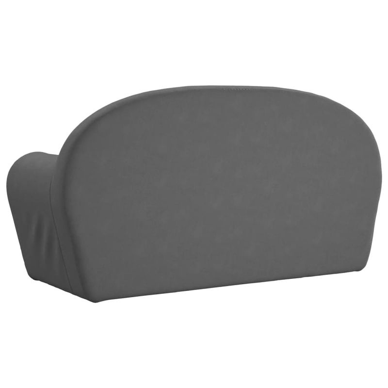 vidaXL Kindersofa 2-Sitzer aus weichem Plüsch in Anthrazit/Grau mit Maßen B: 84,0 cm, T: 34,0 cm, H: 45,0 cm - Bild 2