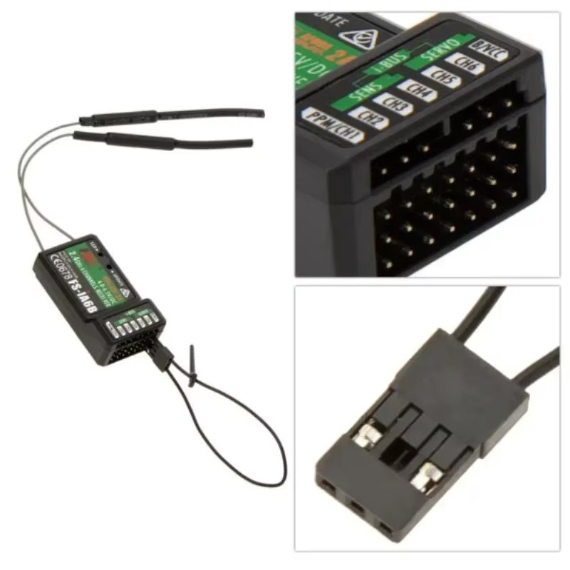 Flysky FS-iA6B 6-Kanal 2,4G Empfänger mit Doppelantenne in Schwarz für FPV-Drohnen und Flugzeuge mit fester Tragfläche - Bild 3