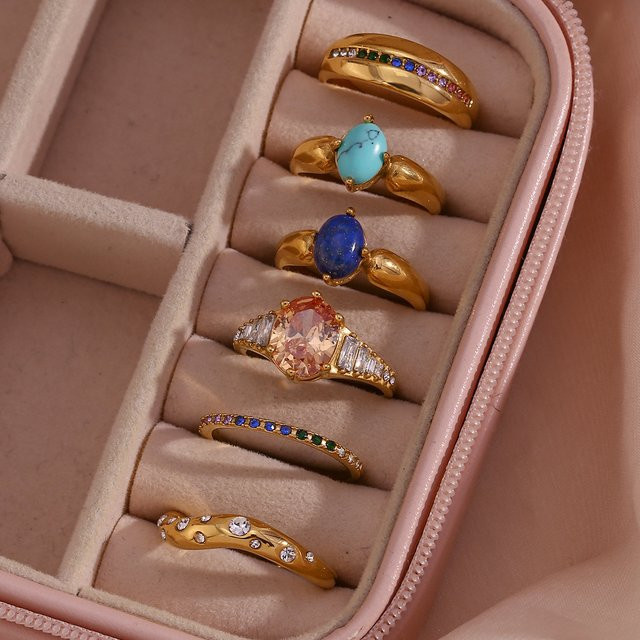 E.B.belle Ring Edelstahl, Bunt, Zirkonia, Kristall, Damen - Bild 1
