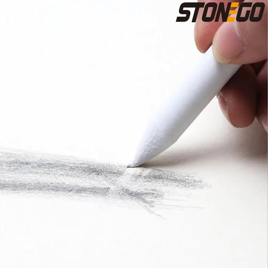 STONEGO 6 Stück weiße Skizzenstifte aus Graphit und Kreide zum Schattieren für künstlerische Zeichnungen und Bürobedarf - Bild 1