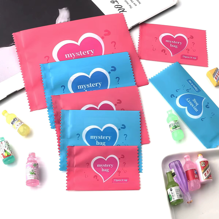 Louleur Herzförmige Überraschungsbeutel aus Kunststoff für DIY Party-Geschenkverpackungen, Mehrfarbig und Blau, 100-200 Stück - Bild 2