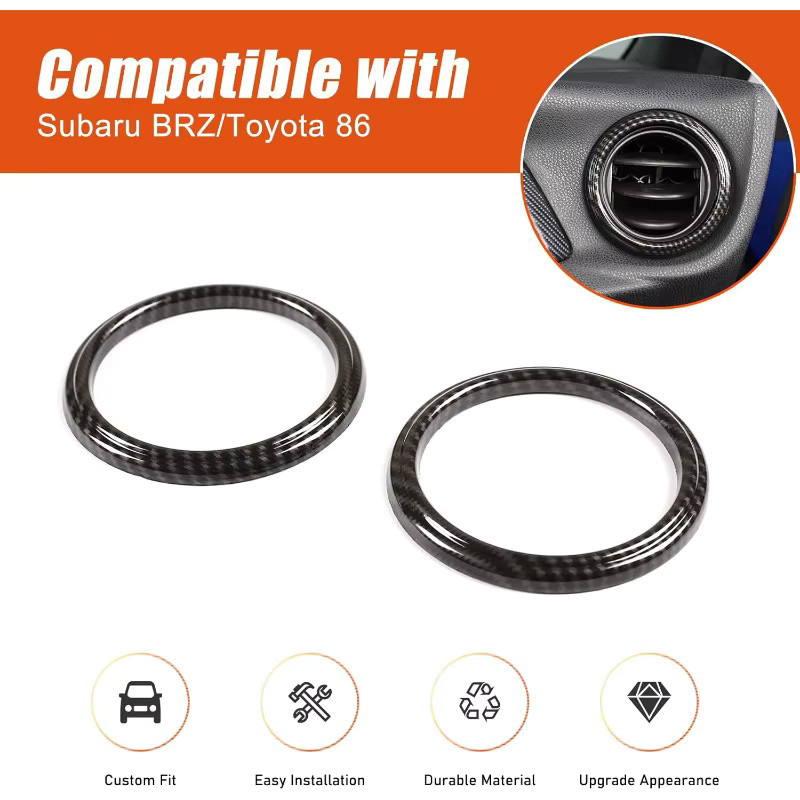 Suetlcoity Carbon Faser Dashboard Lüftungsring Abdeckung für Toyota 86 GT 86 und Subaru BRZ, Schwarz - Bild 5