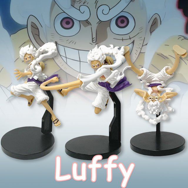 Bandai One Piece Monkey D. Ruffy Figur Gear 5 Sonnengott Nika Actionfigur aus PVC in Weiß - Bild 1