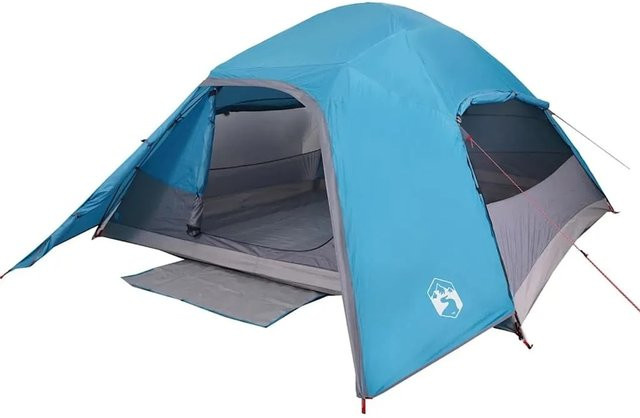 vidaXL Kuppel-Campingzelt für 4 Personen in Blau, wasserdicht - Bild 1
