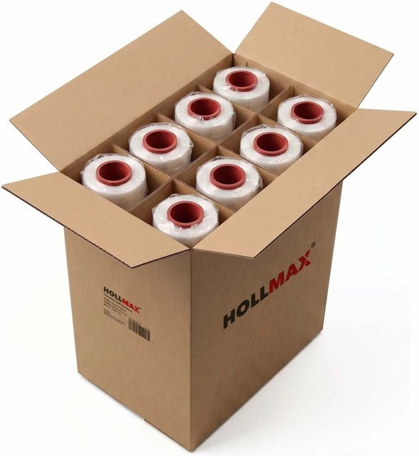 HOLLMAX Profi Stretchfolie Transparent 17 My 320 m 8er Pack 2,5 kg - Bild 1
