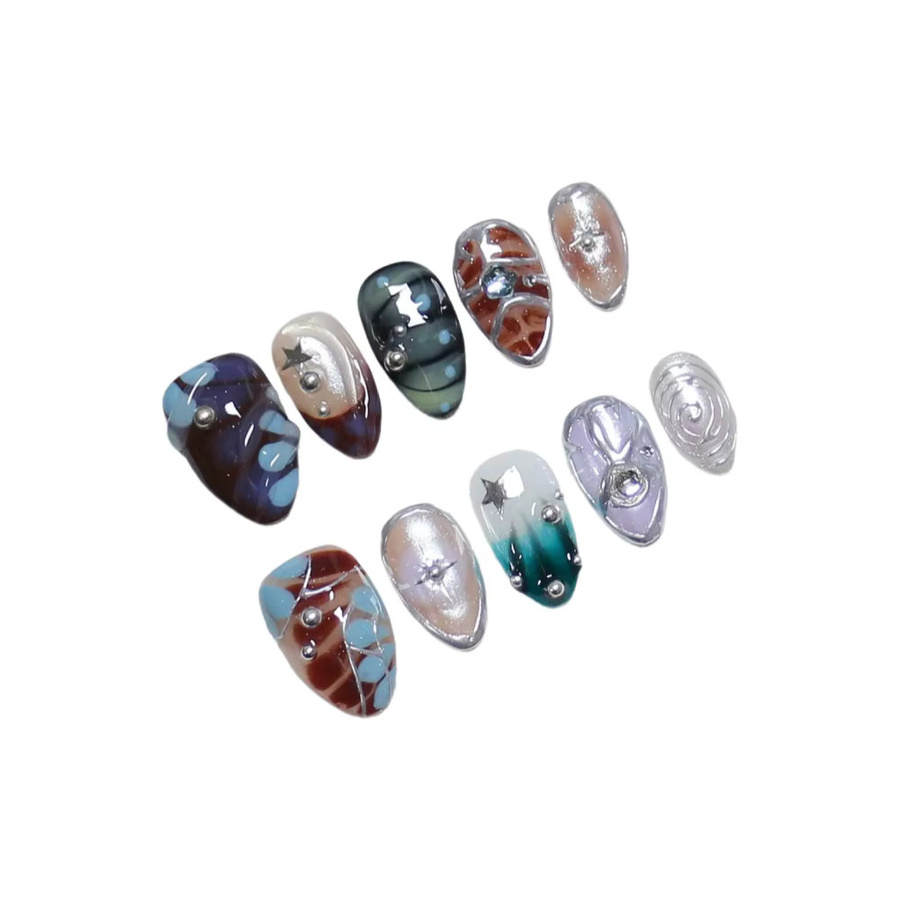 Stylebon Künstliche Nägel, Kurze Mandel-Nagelspitzen, Glänzend, Damen - Bild 2
