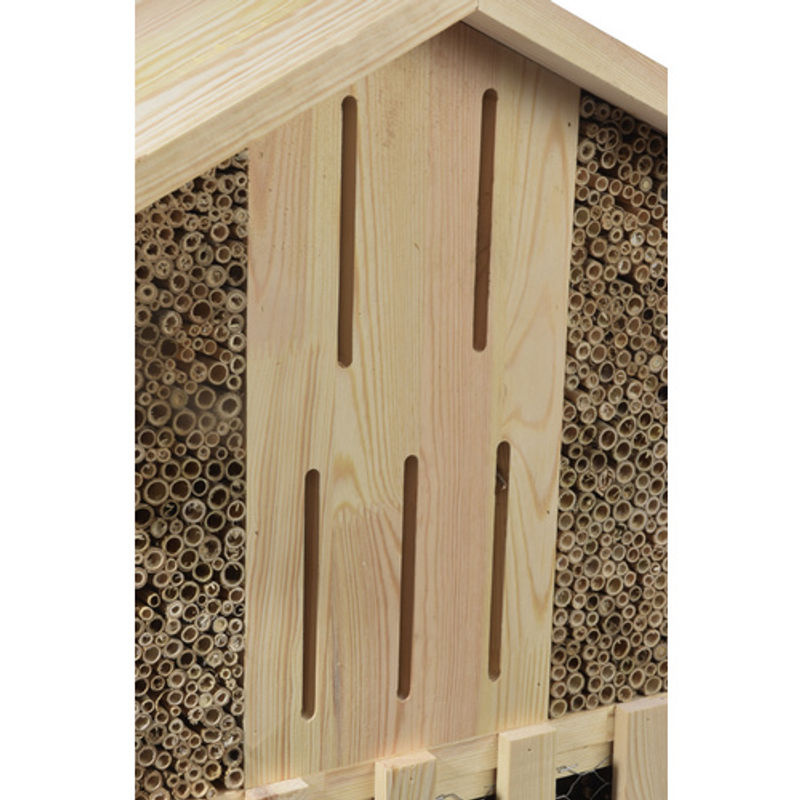 DOBAR XXL Insektenhotel-Wand mit Igelhaus aus massivem Kiefernholz in Beige - Bild 2