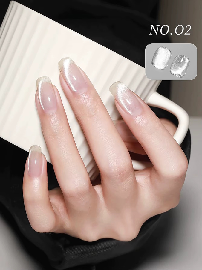 SHAKA Nagellack, Weiß, Glänzend, Katzenauge-Gel - Bild 3