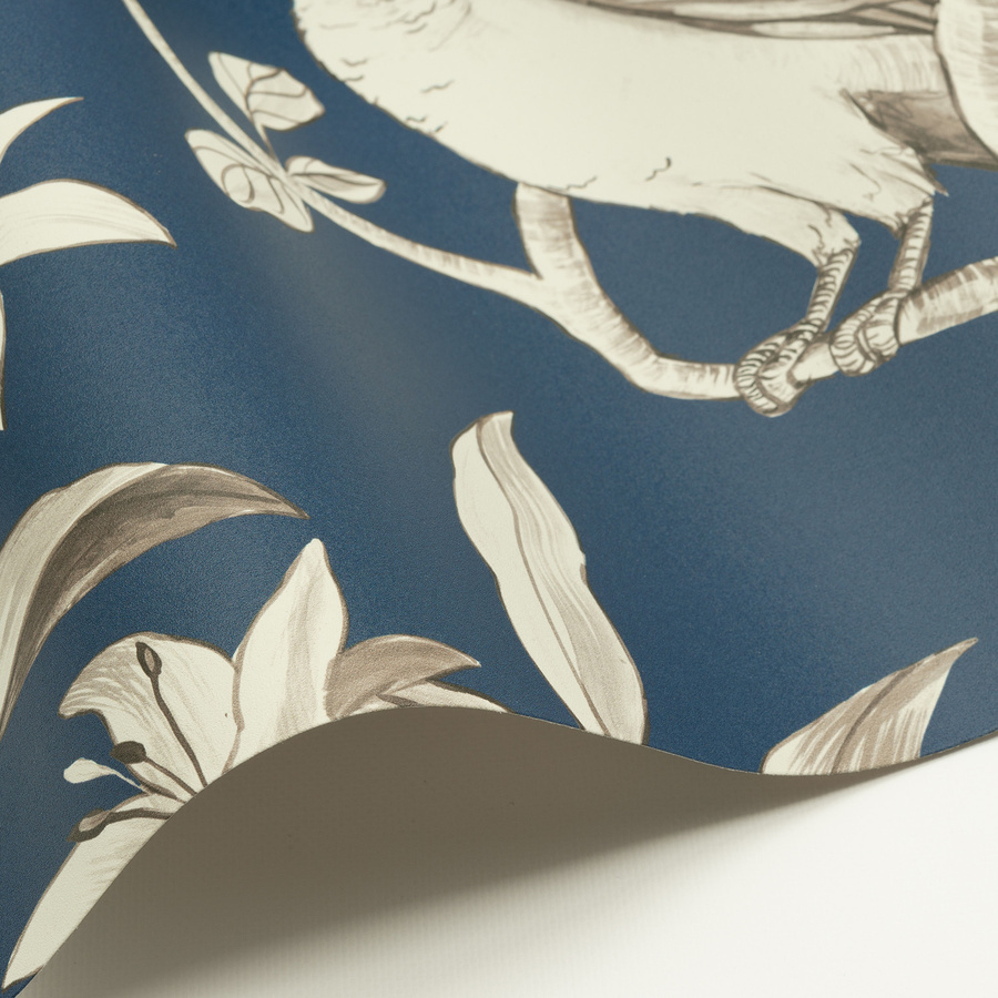 Nobilis Mural Papillons MHP70 Wandtapete mit floralem Motiv und Schmetterlingen in Blau, Vinyl, Matt, Breite: 350 cm, Höhe: 68,5 cm - Bild 2