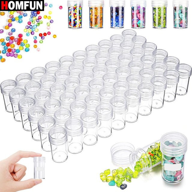 HOMFUN Transparente Runde Kunststoff-Aufbewahrungsbehälter für 5D Diamant Malerei Zubehör und Perlen Organizer - Bild 1