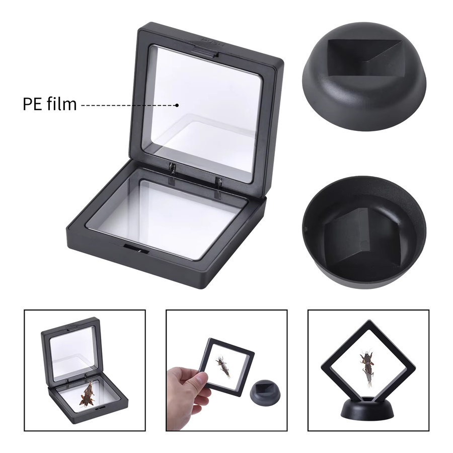 10 Stück Münze Vitrinen, 3D Schwimmende Dünne Film Schmuck Lagerung Boxen - Bild 2