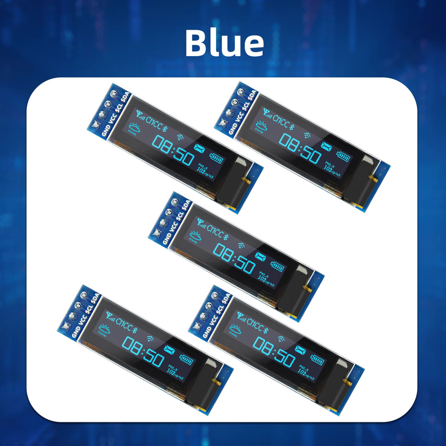 iPistBit 0,91 Zoll I2C OLED-Anzeigemodul mit 128 x 64 Pixeln SSD1306 Display in Blau für Arduino ESP32 Raspberry Pi - Bild 3