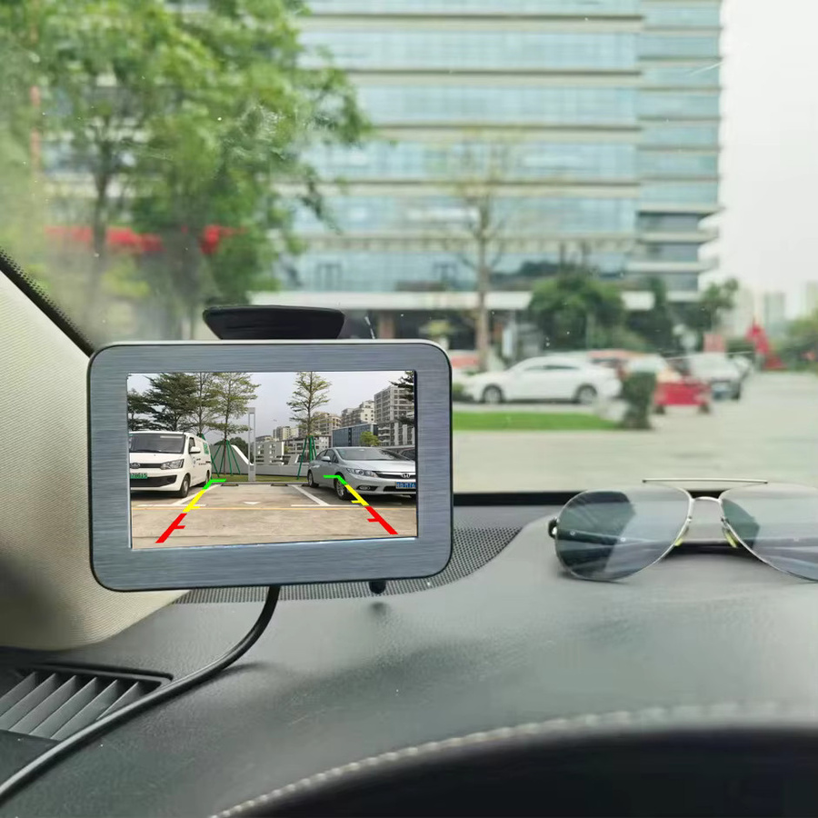 QXNY Drahtlose solarbetriebene Rückfahrkamera mit AHD 5-Zoll-Rückfahrmonitor in Schwarz für Wohnmobile, LKW und Anhänger - Bild 3