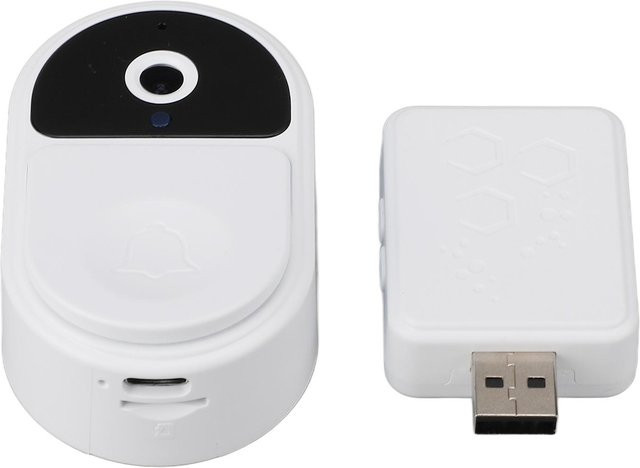 OutsideWorld WiFi Video Türklingelkamera Smart Home Drahtlose WLAN-Videoüberwachung in Weiß - Bild 1