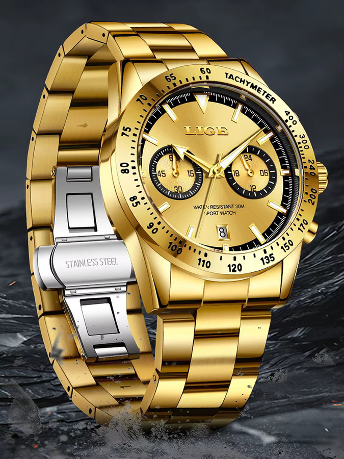 LIGE Armbanduhr Quarz, Edelstahl, Datum, Herren - Bild 7