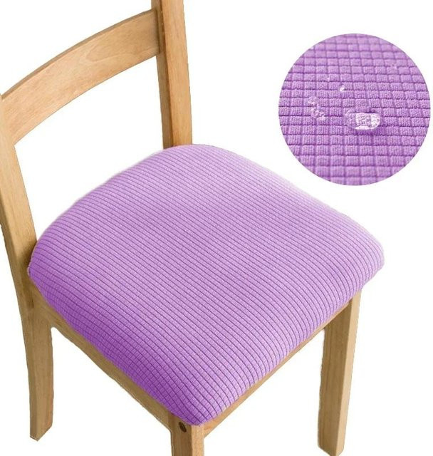 Bestbags Jacquard Stuhlhussen für Esszimmer, elastischer Stretch-Stuhlschutz in Lila, abnehmbarer Sitzüberwurf aus Polyester und Elasthan - Bild 1