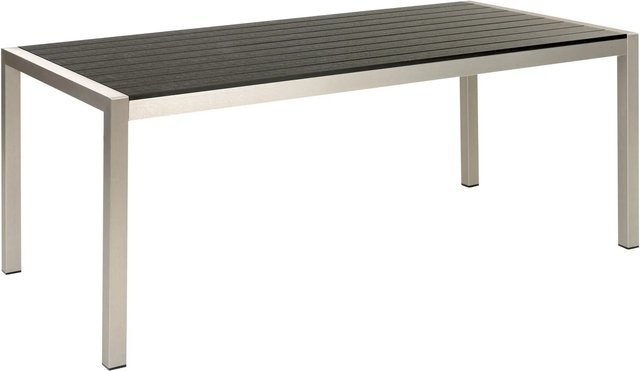 Beliani Gartentisch VERNIO in Schwarz und Silber im Industrial-Design, B/T/H: 180 x 90 x 76 cm - Bild 1
