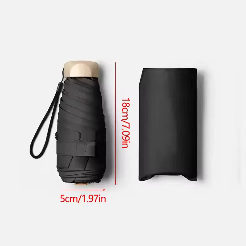 Allvia Mini-Taschenregenschirm faltbar aus Vinyl mit UV-Schutz in Ultraviolett - Bild 3