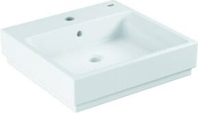 Grohe Waschtisch Cube Keramik 50 in Alpinweiß mit Überlauf, wandhängend, quadratisch - Bild 1
