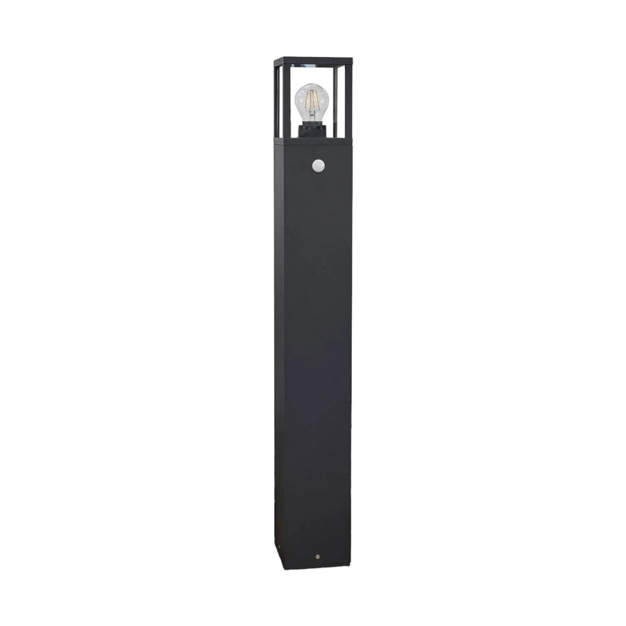 Lucande Außenleuchte Klemens in Schwarz aus Aluminium mit Bewegungsmelder, modern und eckig, E27, IP54 - Bild 2