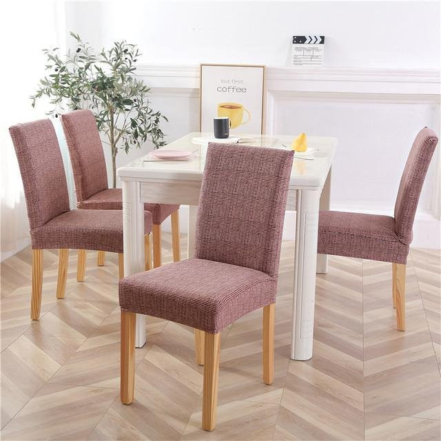 Housmife Stretch-Stuhlhussen für Esszimmer und Büro, elastische Universalgröße aus Polyester und Elasthan, Farbe: Pink - Bild 1