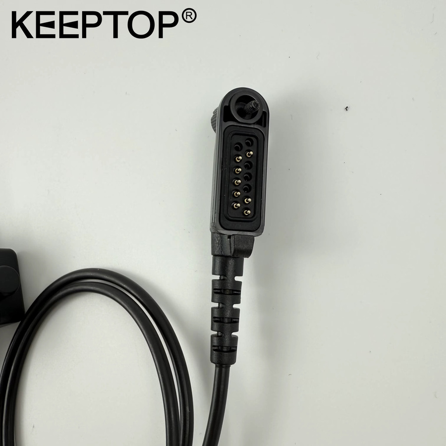 KEEPTOP Taktischer U94 PTT 7,1 Kabel Headset Adapter mit 3,5 mm Jack für Hytera PD600 PD660 PD685 PD680 X1P X1E z1p HP780 HP680 Walkie Talkie in Schwarz - Bild 2