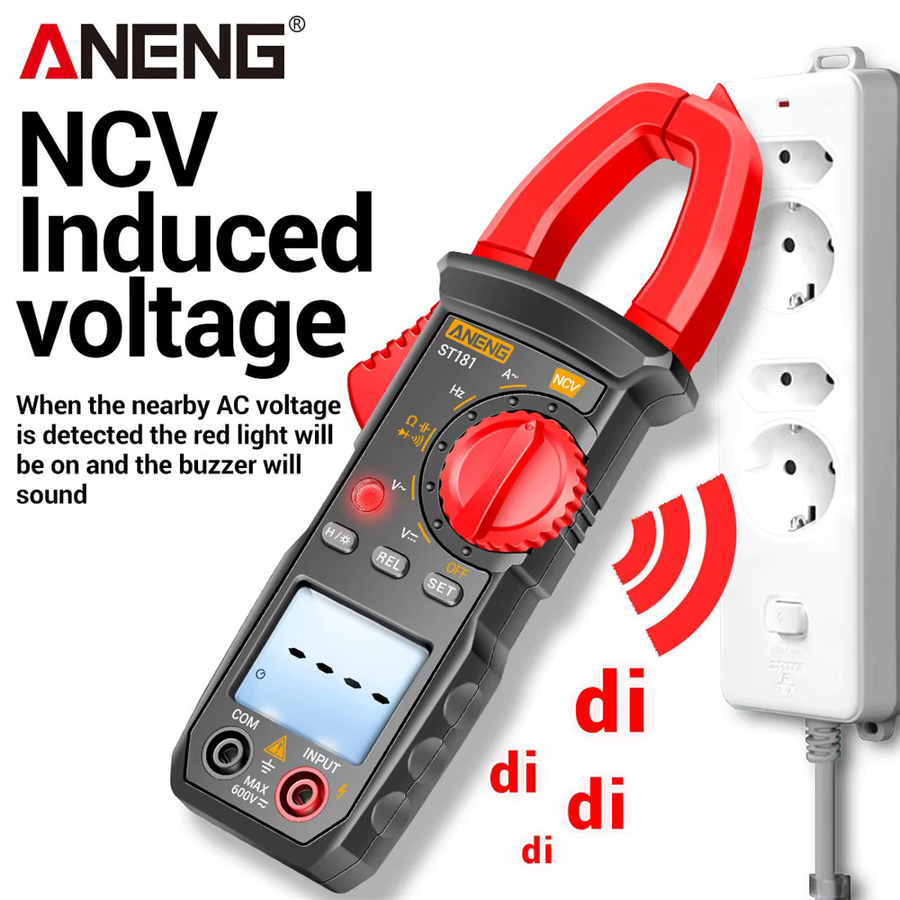 ANENG Digitales Zangenmessgerät ST181+B19 Multimeter Set in Rot mit AC Strom-Spannungs-Tester, Amperemeter, Hz, Kapazität, NCV und Ohm für Elektriker - Bild 3