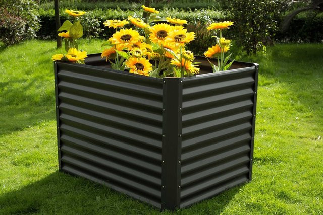 OUTFLEXX Hochbeet aus Aluminium-Zink-Stahl in Anthrazit, pulverbeschichtet, B/T/H: 120 x 90 x 84 cm - Bild 1