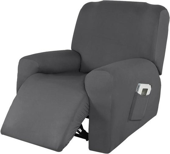 Yiran Furniture Stretch Liegesofa-Bezug für 1-Sitzer Relax Sessel, dunkelgrau - Bild 1