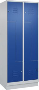 C+P Z-Spind Classic PLUS mit 4 Fächern, Füße, Zylinderschloss und Garderobenstange, B/T/H: 80 x 50 x 195 cm - Bild 1
