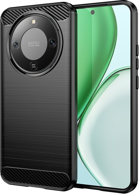Stoßfeste Honor Handyhülle mit Carbon-Faser-Muster in Schwarz, Matt Gefrostetes TPU für Honor X70, X9d und Magic8 Lite 7 - Bild 1