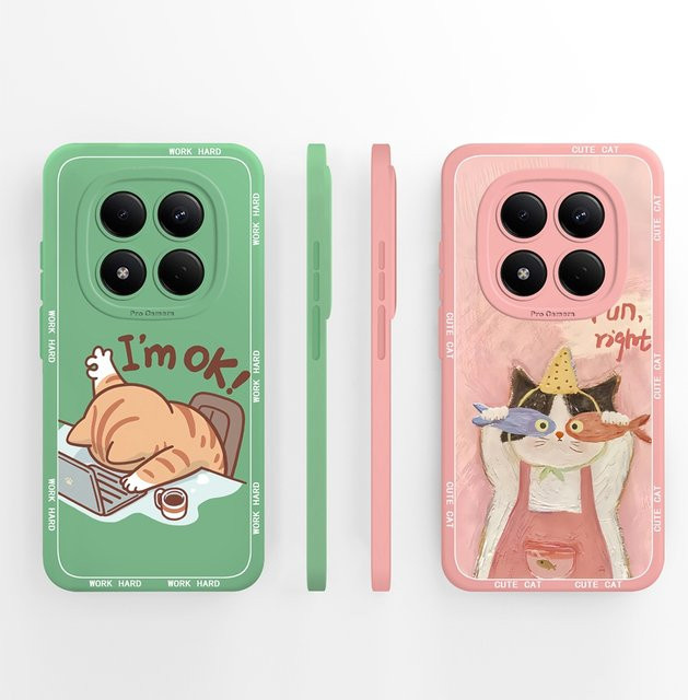 Xiaomi Silikonhülle mit Katzen-Design für Redmi Note 15, Redmi Note 15 Pro und Redmi Note 15 Pro Plus, stoßfeste Schutzhülle in Multicolor - Bild 1