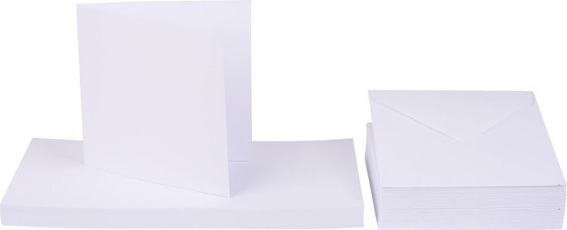 Craft UK Limited Doppelkarten mit Umschlägen Weiß, 50 Stück, B/H: 12,5 x 12,5 cm - Bild 1