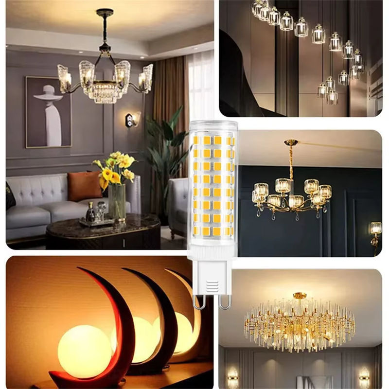 YORYZENG G9 LED Mini Glühbirne aus Keramik mit 220V, SMD Mais Licht für Kronleuchter und Zuhause, Weiß - Bild 5