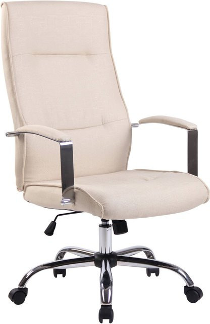 TPFLiving Bürostuhl Portofino in Creme, moderner Schreibtischstuhl mit Stoffbezug und Armlehnen für dein Home-Office - Bild 1