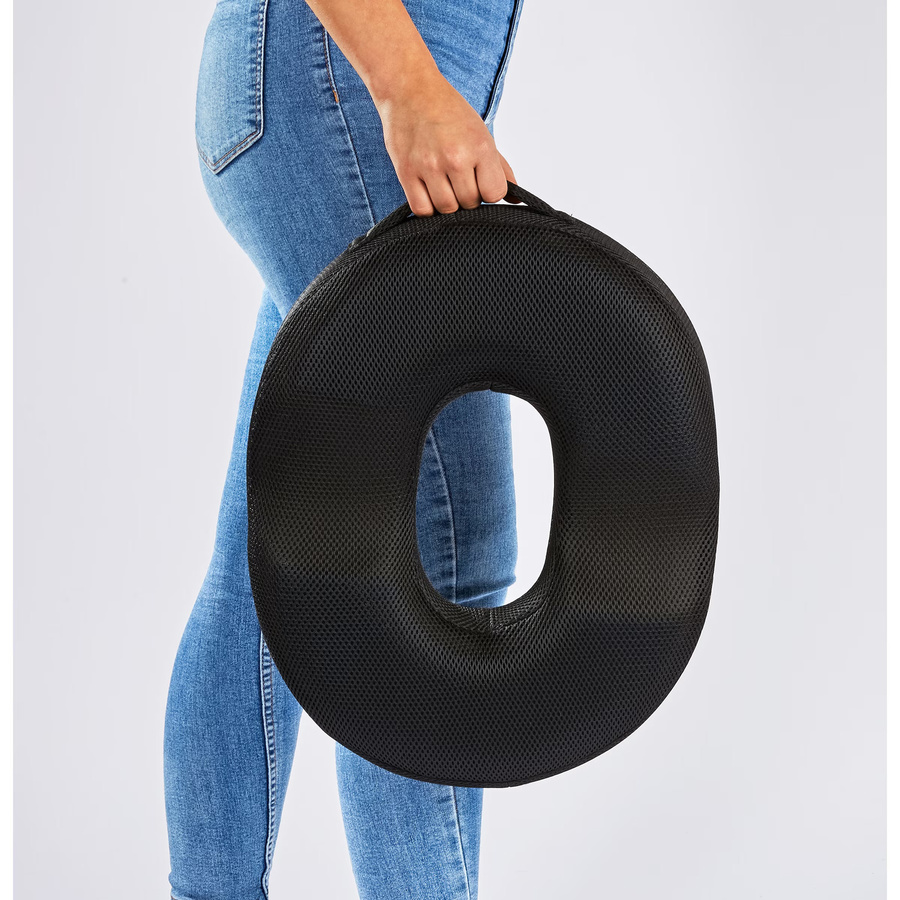 Gel-Sitzring von MODERNE HAUSFRAU in Schwarz mit Memory-Foam, kühlender Funktion und abnehmbarem Bezug für Erwachsene - Bild 3